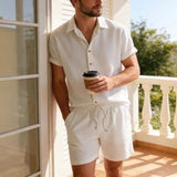 Men's Casual Resort Shorts And Shirt Set