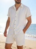 Men's Casual Resort Shorts And Shirt Set