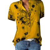 Elegant Women's  Casual Blouse-V-neck short-sleeved