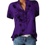 Elegant Women's  Casual Blouse-V-neck short-sleeved