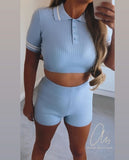 Women'sTwo Piece  Crop Top And Short/Skirt Set