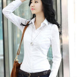 Slim Collar Casual Button Down Blouse