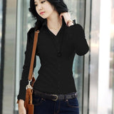 Slim Collar Casual Button Down Blouse