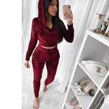 Solid Color Velvet Sweat Suits