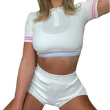 Women'sTwo Piece  Crop Top And Short/Skirt Set