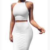 Two Piece Crop Top Dress Set