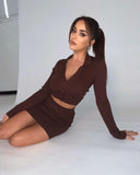 Women'sTwo Piece  Crop Top And Short/Skirt Set