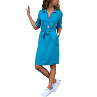 Women's Three Quarter Spring Shirt Dress