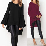 Women's Asymmetrical Puff Sleeve Blouse