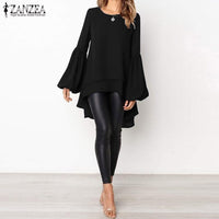 Women's Asymmetrical Puff Sleeve Blouse