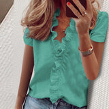 Ruffled V-Neck Shirt