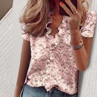 Ruffled V-Neck Shirt