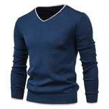 Cotton Pullover V-neck Men's Sweaters