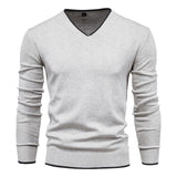 Cotton Pullover V-neck Men's Sweaters