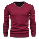 Cotton Pullover V-neck Men's Sweaters