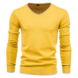 Cotton Pullover V-neck Men's Sweaters
