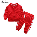 Cotton Long Sleeve Solid Zipper Jacket+Pants Sets