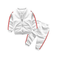 Cotton Long Sleeve Solid Zipper Jacket+Pants Sets