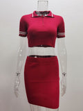 Women'sTwo Piece  Crop Top And Short/Skirt Set
