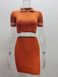 Women'sTwo Piece  Crop Top And Short/Skirt Set