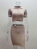 Women'sTwo Piece  Crop Top And Short/Skirt Set
