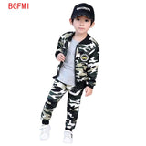 Kids Camouflage Zipper Two-piece