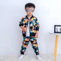 Kids Camouflage Zipper Two-piece