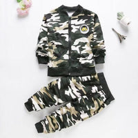 Kids Camouflage Zipper Two-piece