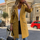 Faux Wool Blend  Long Coat