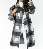 Women Winter Plaid Oversized Coat