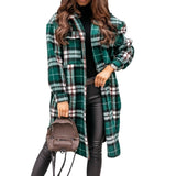 Women Winter Plaid Oversized Coat