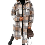 Women Winter Plaid Oversized Coat